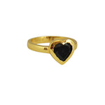 Bague coeur en onyx noir dorée à l’or fin 18k - 50 / ONYX