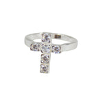 Bague croix en argent 925 et zircons - Bagues
