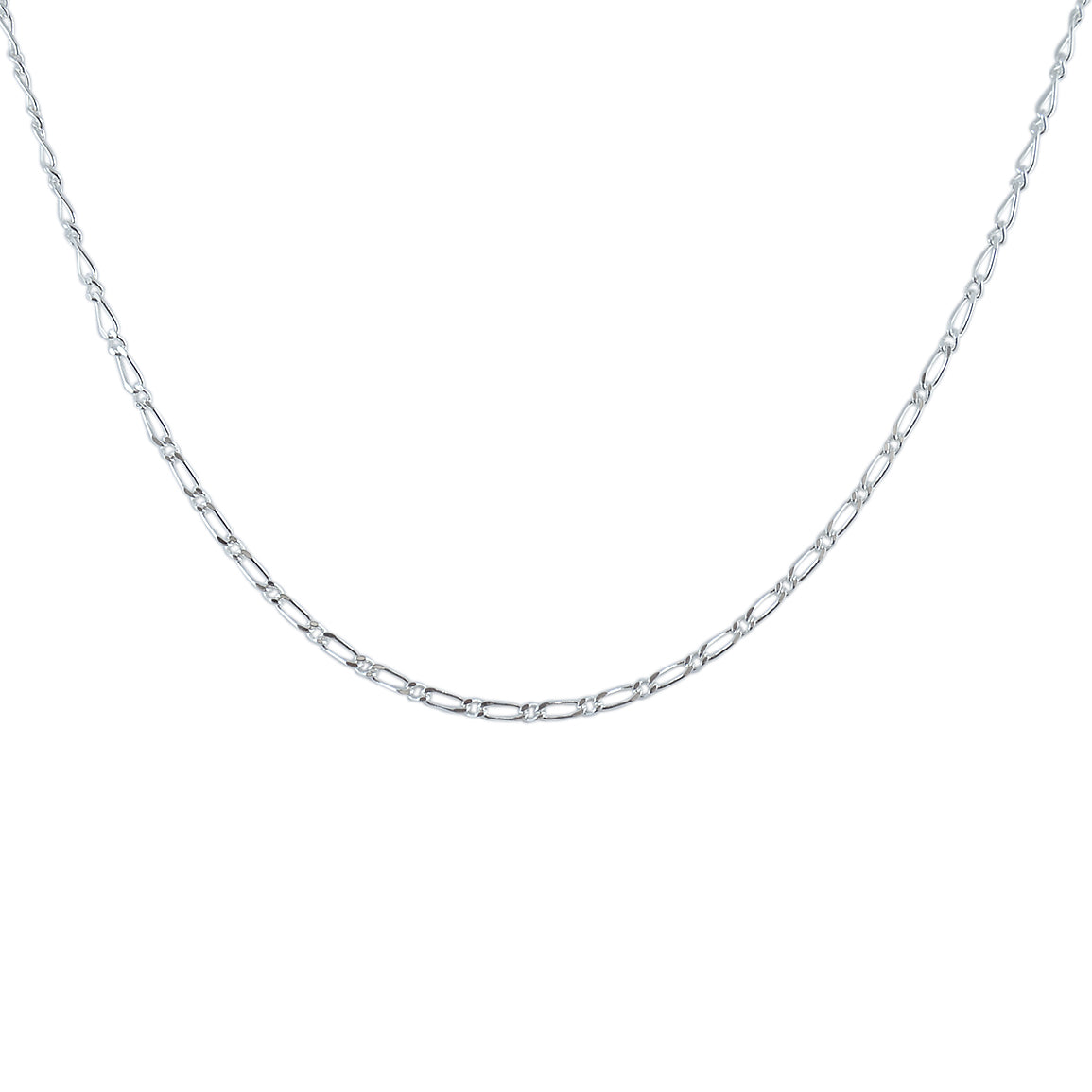 Collier argent maille figaro alternée - 42CM