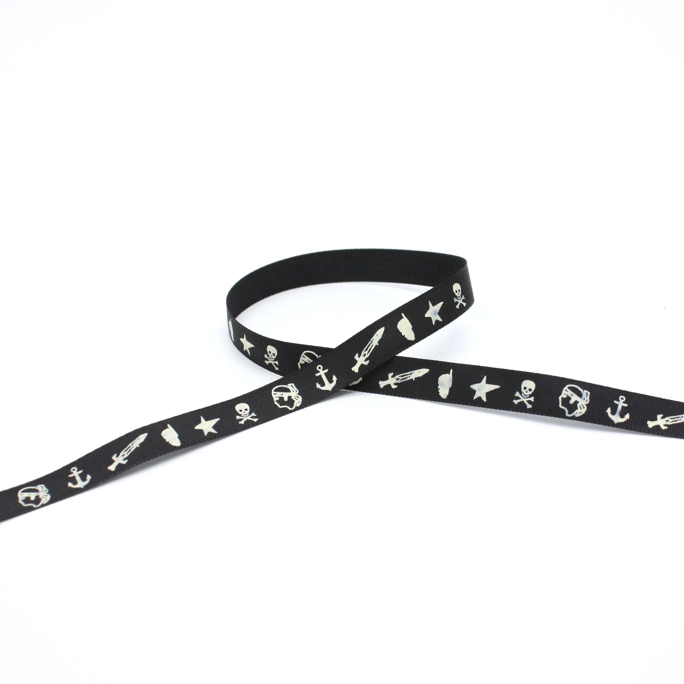 motif corse tête de maure ancre pirate - Bracelet satin