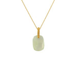 Collier doré grand pierre naturelle - PREHNITE