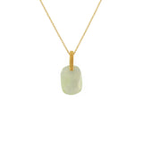 Collier doré grand pierre naturelle - PREHNITE