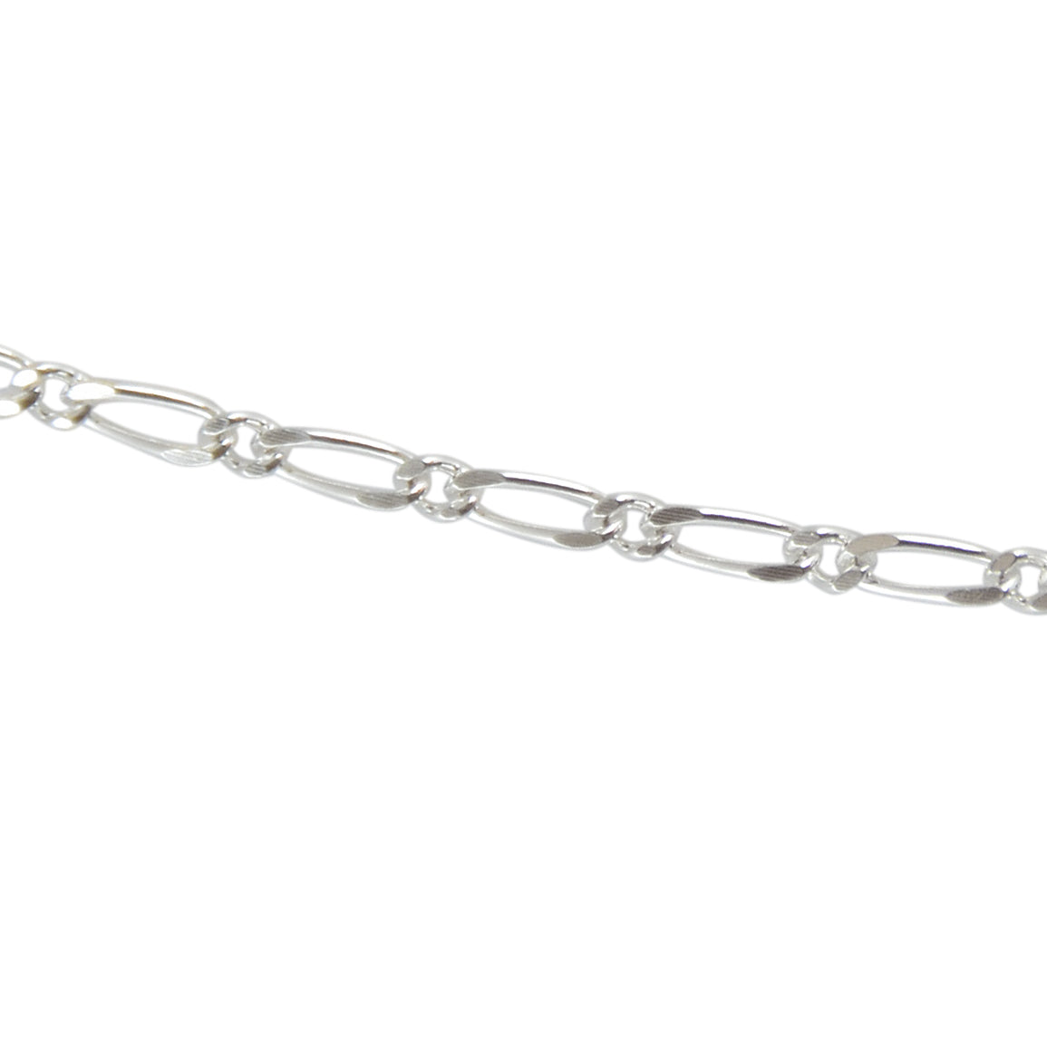 Collier argent maille figaro alternée
