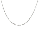 Collier argent maille figaro alternée - 38CM