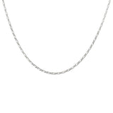 Collier argent maille figaro alternée - 38CM