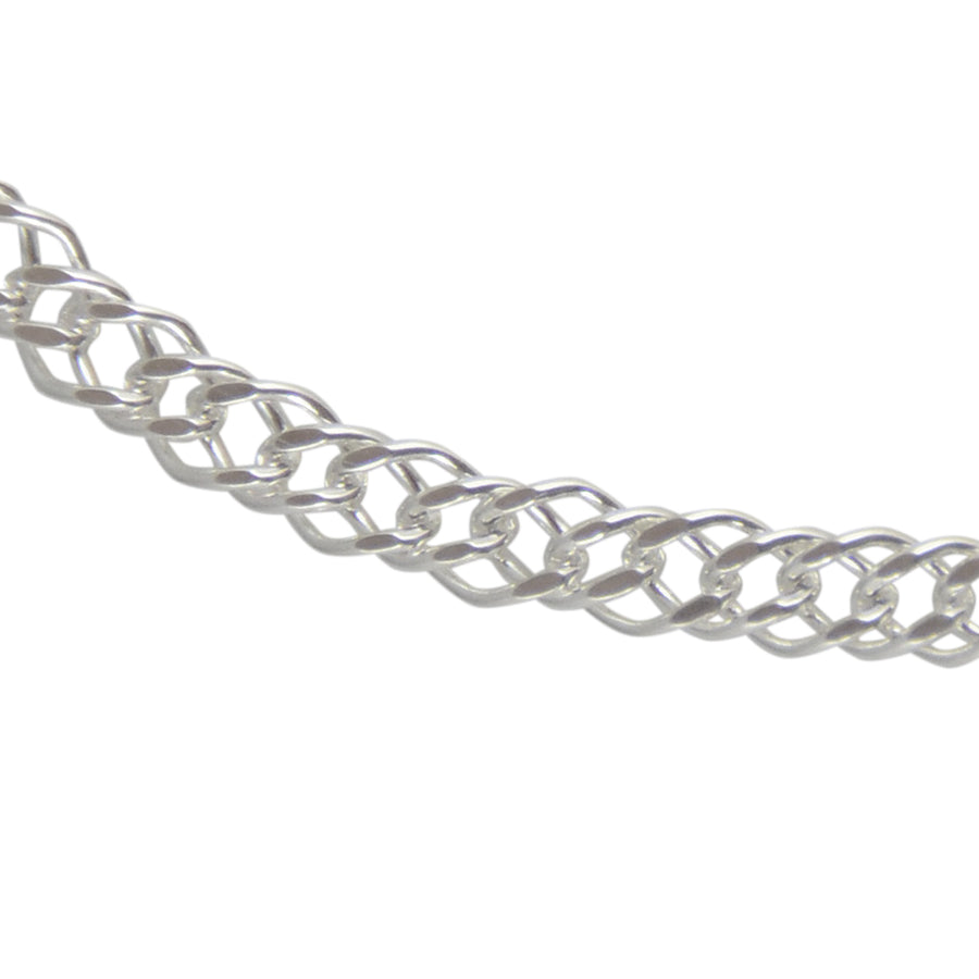 Collier argent maille double rombo