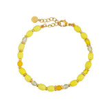 Bracelet pierres naturelles et disques dorés - MIX BOIS