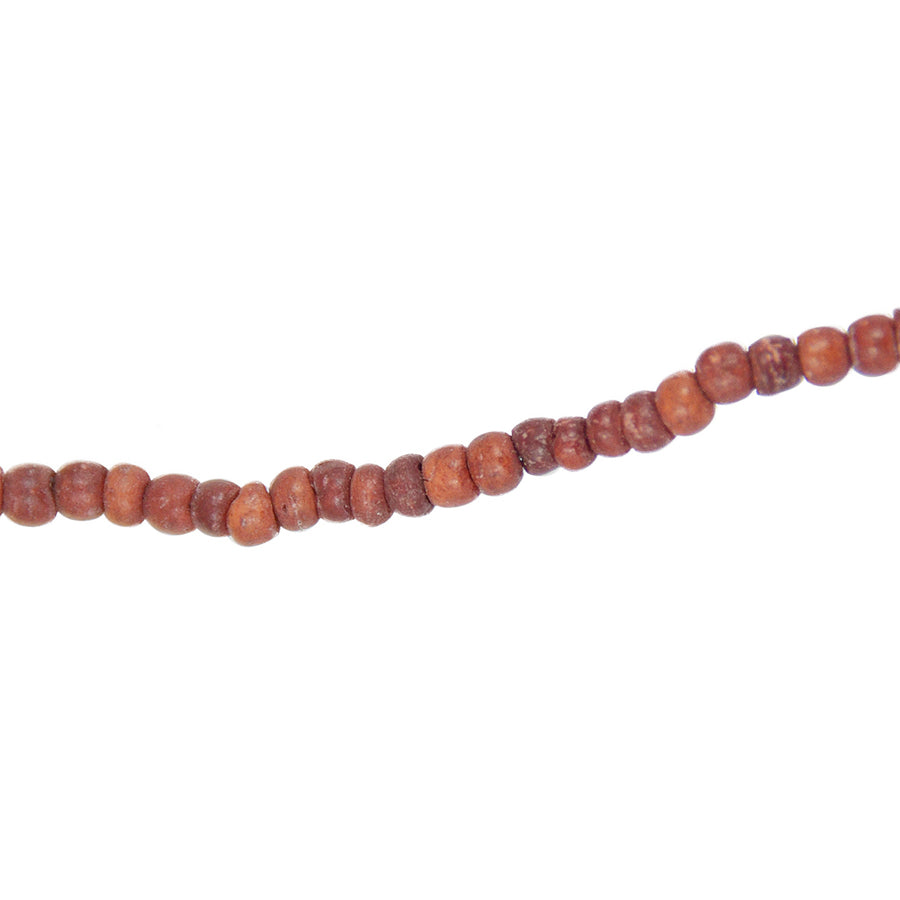 Collier perles fines en bois rouge