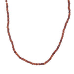 Collier perles fines en bois rouge
