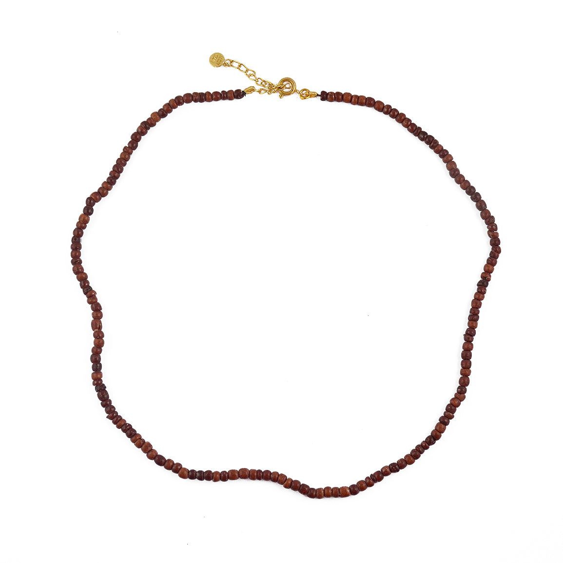 Collier perles fines en bois rouge