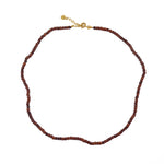 Collier perles fines en bois rouge