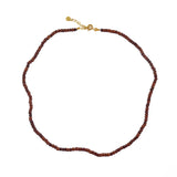 Collier perles fines en bois rouge