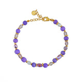Bracelet pierres naturelles et disques dorés - MIX BOIS