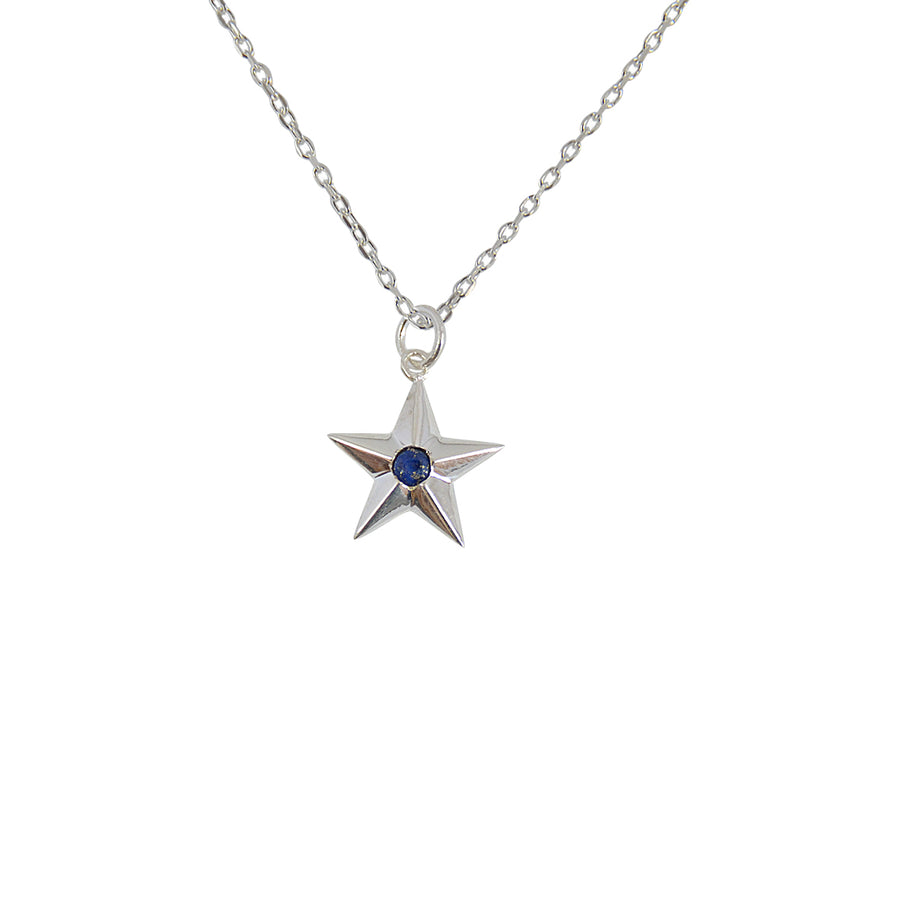 Collier étoile argent 925 et lapis