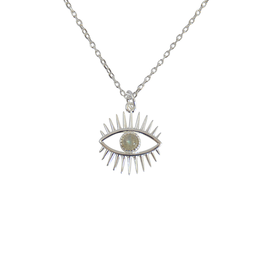 Collier argent 925 oeil cils et pierre - LABRADORITE