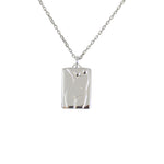 Collier argent 925 plaque corps de femme