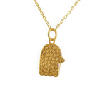 Collier main dorée texturée