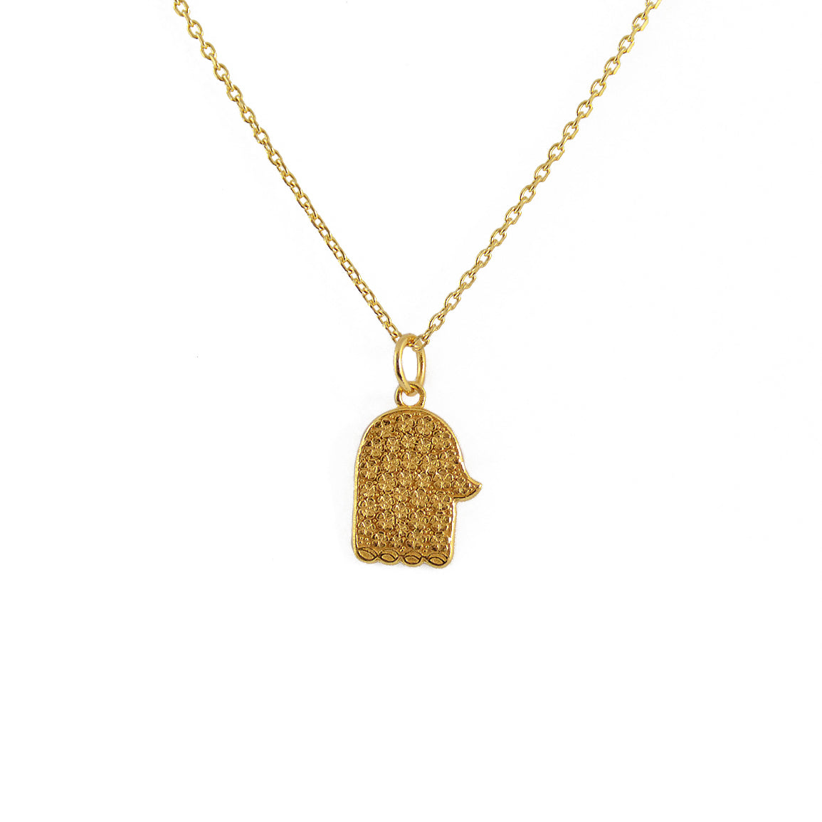 Collier main dorée texturée