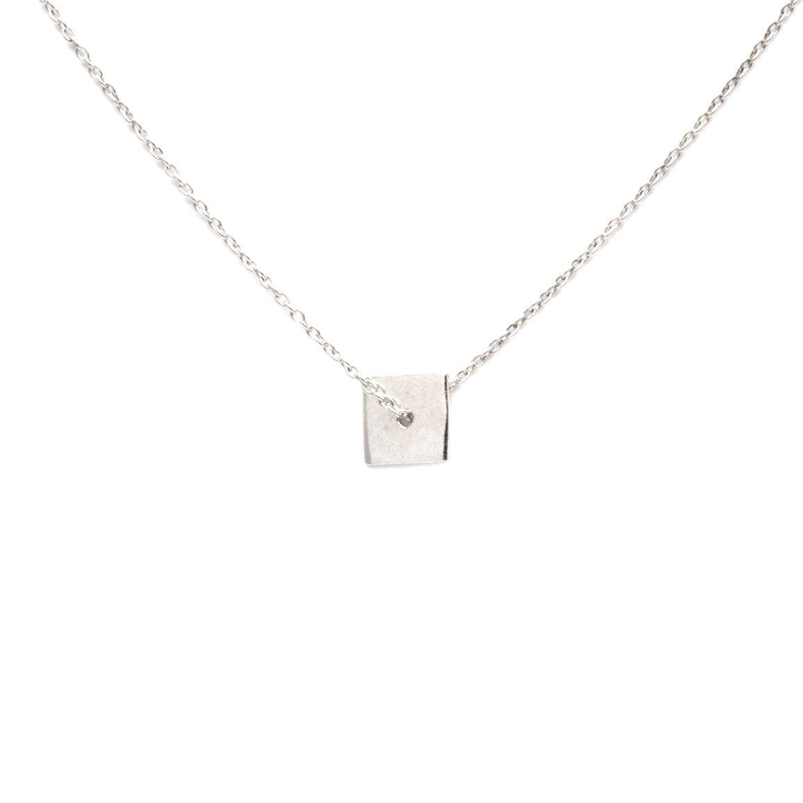 Collier argent 925 pendentif carré