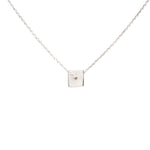 Collier argent 925 pendentif carré