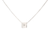Collier argent 925 pendentif carré
