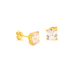 Boucles d’oreilles dorées et zircons blancs - Boucles