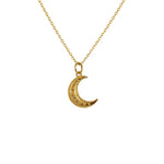 Collier doré croissant de lune bombé symboles astres