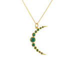 Collier doré croissant de lune et pierres - ONYX VERTE