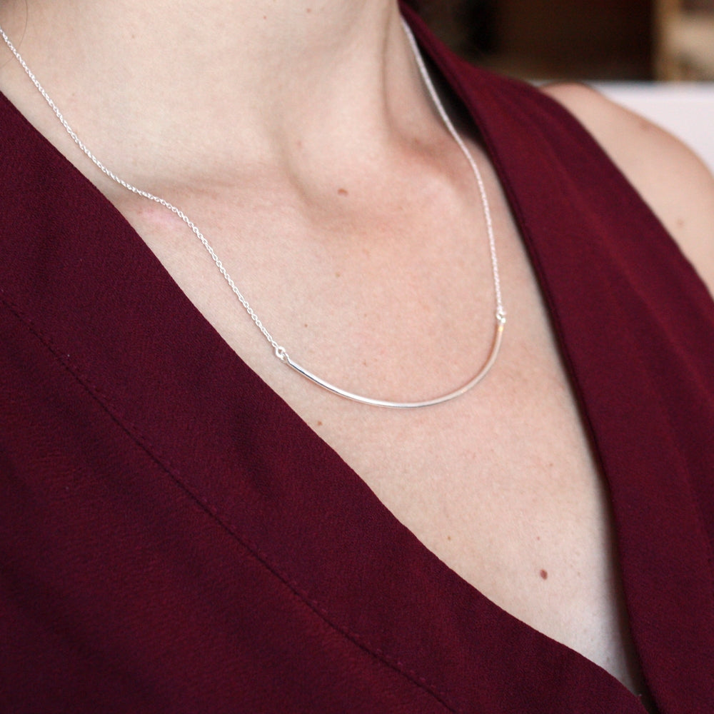 Collier argent 925 tube arrondi