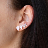 Earcuff en argent 925 et pierre de lune - Boucles d’oreilles