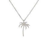 Collier argent 925 palmier zircons blancs