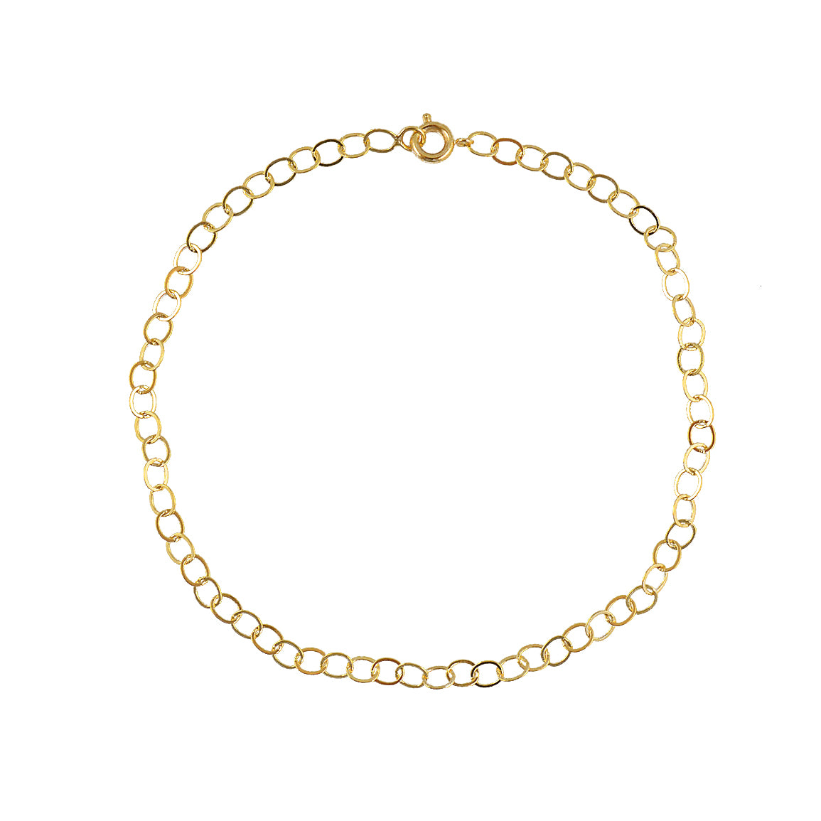 Bracelet de cheville doré maille ovale