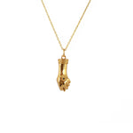 Collier main dorée et zircon - ZIRCON NOIR
