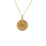 Collier doré médaille oeil pierre et zircons - PIERRE DE