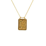 Collier doré plaque texturée serpent zircon - ZIRCON VERT