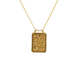 Collier doré plaque texturée serpent zircon - ZIRCON VERT