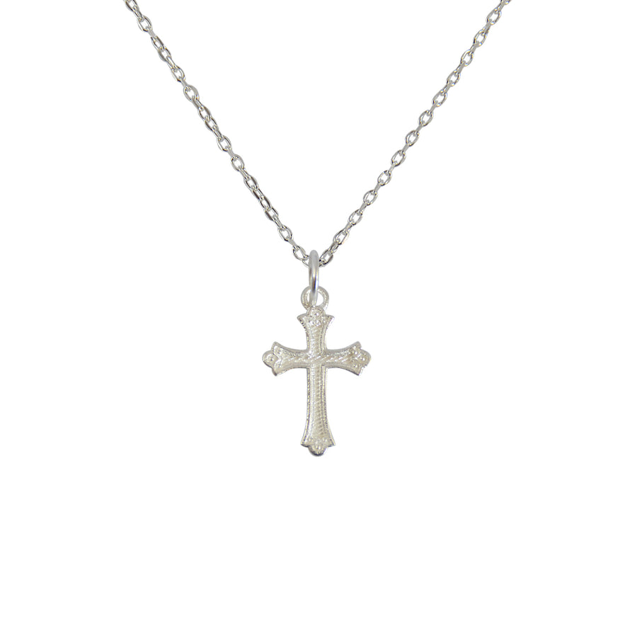 Collier croix argent 925 texturée