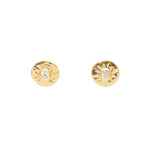 Boucles d’oreilles dorées soleil et pierre