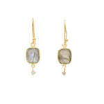 Boucles dorées pierre facettée