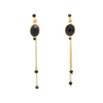 Boucles d’oreilles dorées pierre chaineS et zircons - ONYX