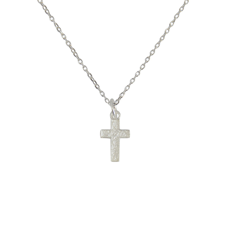 Collier croix argent 925 texturée