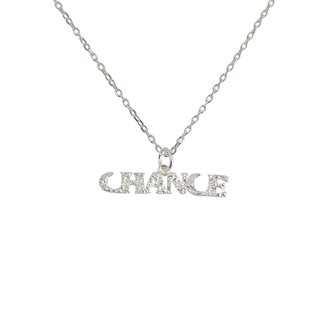 Collier argent 925 martelé chance