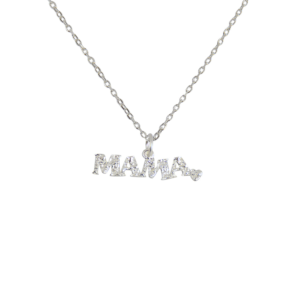 Collier argent 925 martelé mama
