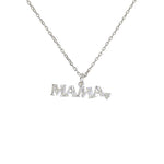 Collier argent 925 martelé mama