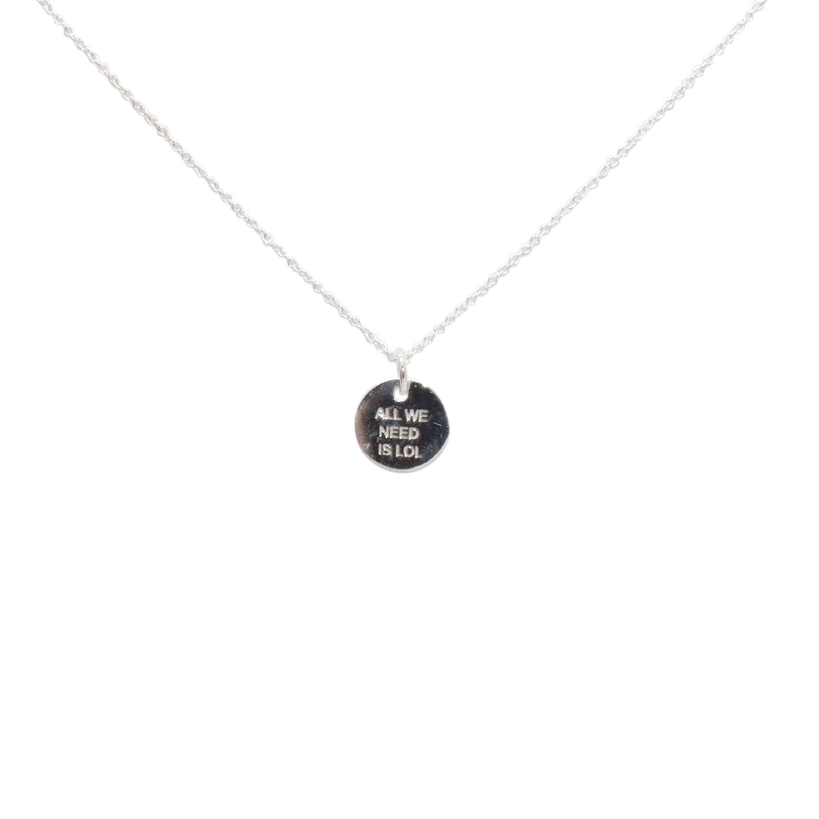 Collier chaine argent 925 médaille all we need is lol