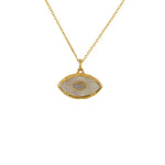 Collier doré oeil ovale en pierre naturelle - PIERRE DE LUNE