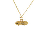 Collier doré talisman oeil soleil et pierre
