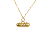 Collier doré talisman oeil soleil et pierre