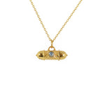 Collier doré talisman oeil soleil et pierre - PIERRE DE LUNE