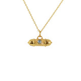 Collier doré talisman oeil soleil et pierre - PIERRE DE LUNE